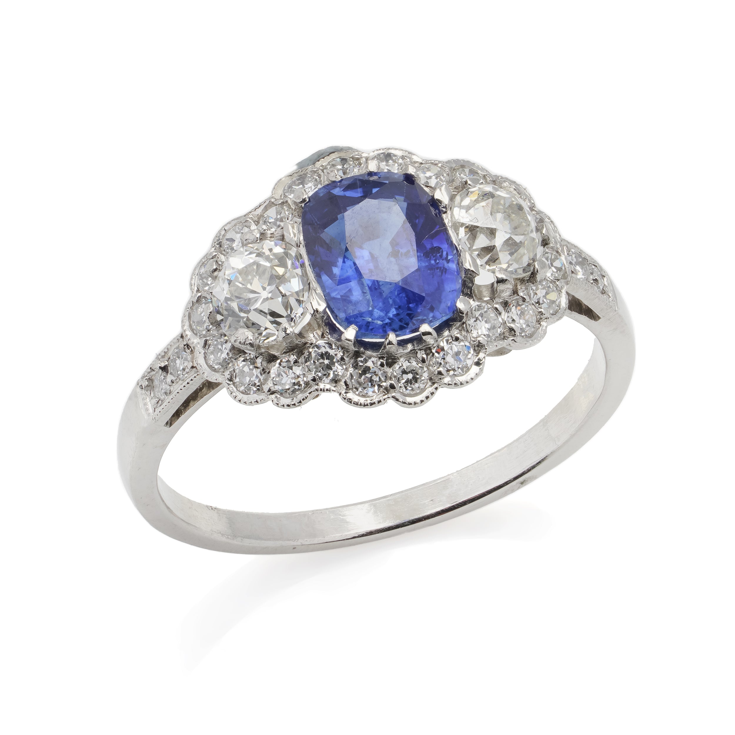 Sapphire and Diamond Engagement Ring - Wildsmith Jewellery