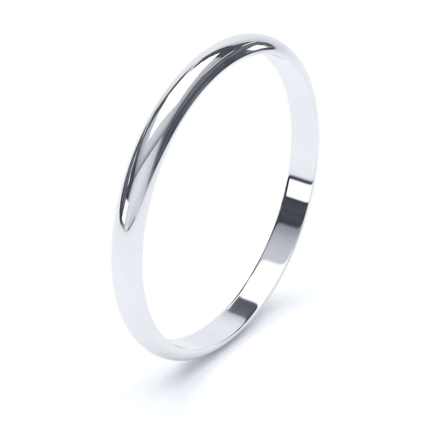 D Shaped Platinum Wedding Ring - Wildsmith Jewellery