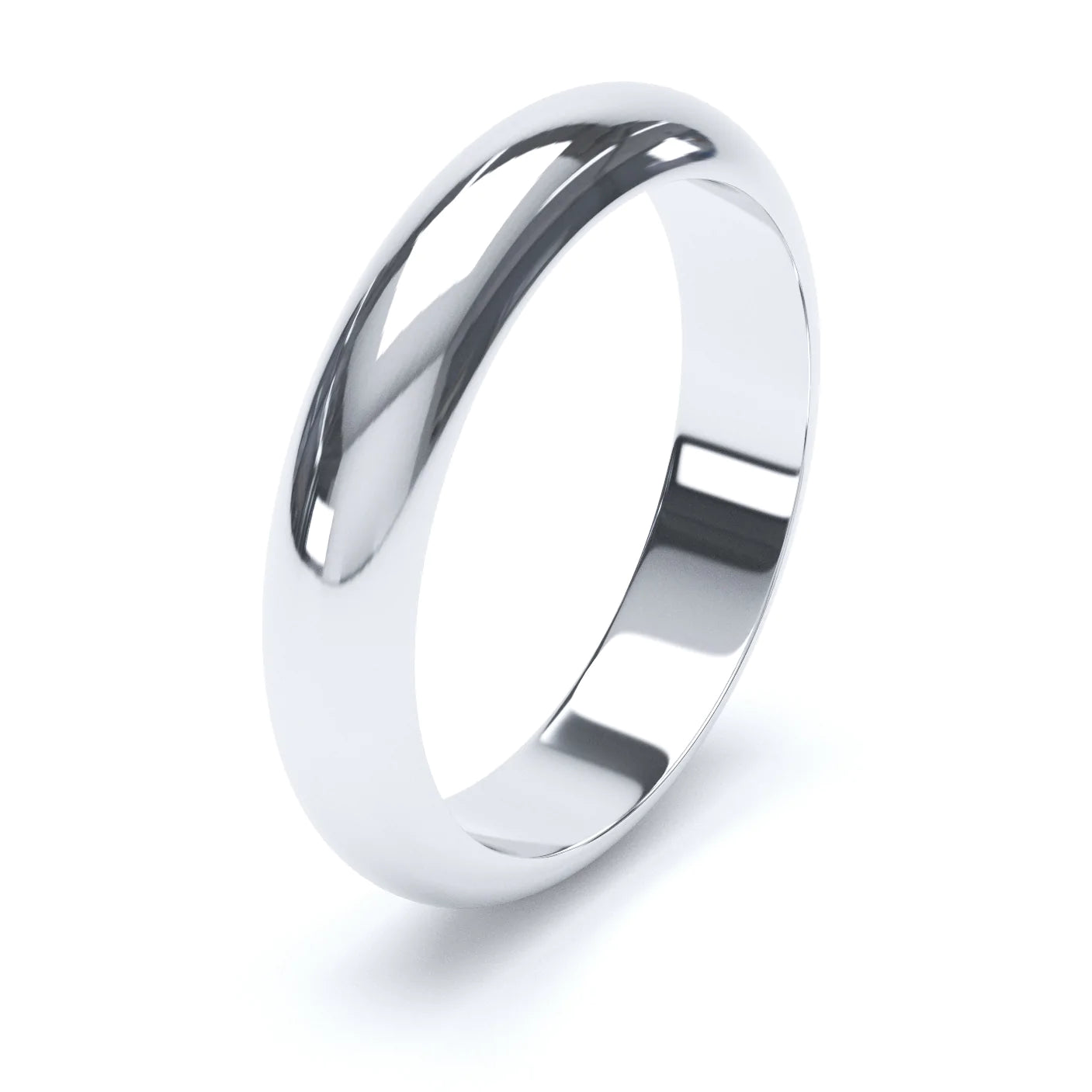 D Shaped Platinum Wedding Ring - Wildsmith Jewellery