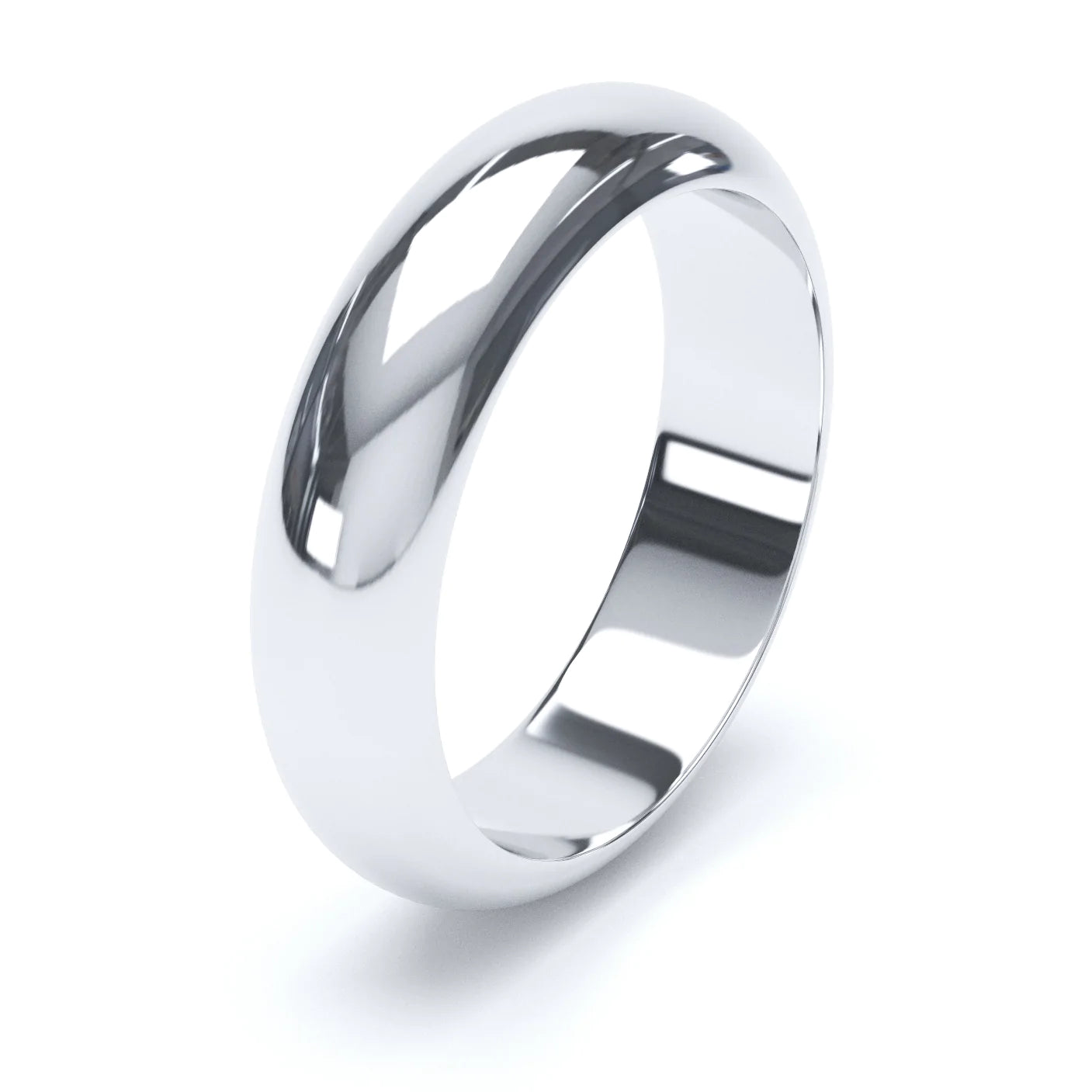 D Shaped Platinum Wedding Ring - Wildsmith Jewellery