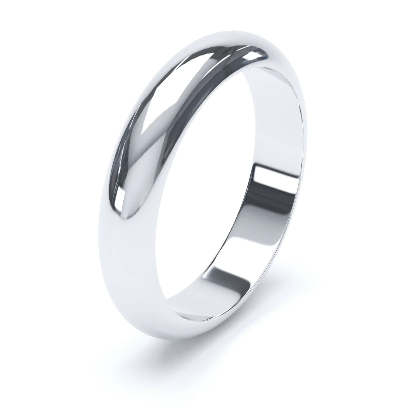 D Shaped White Gold Wedding Ring - Wildsmith Jewellery