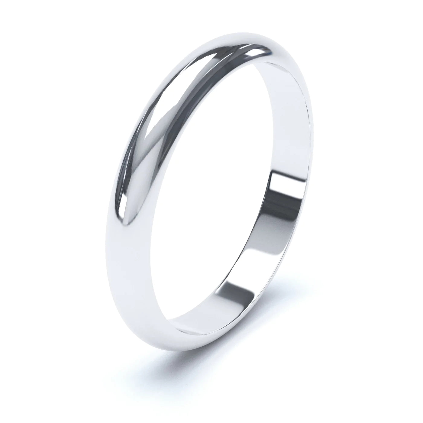 D Shaped White Gold Wedding Ring - Wildsmith Jewellery