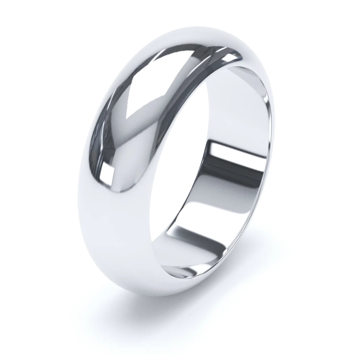 D Shaped White Gold Wedding Ring - Wildsmith Jewellery