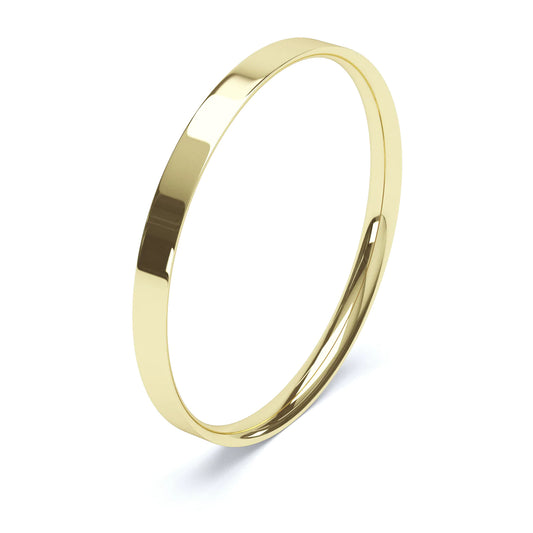 Flat Court Yellow Gold Wedding Ring - Wildsmith Jewellery