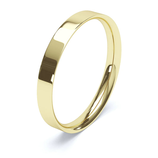 Flat Court Yellow Gold Wedding Ring - Wildsmith Jewellery