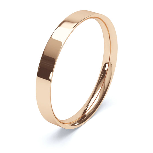 Flat Court Rose Gold Wedding Ring - Wildsmith Jewellery