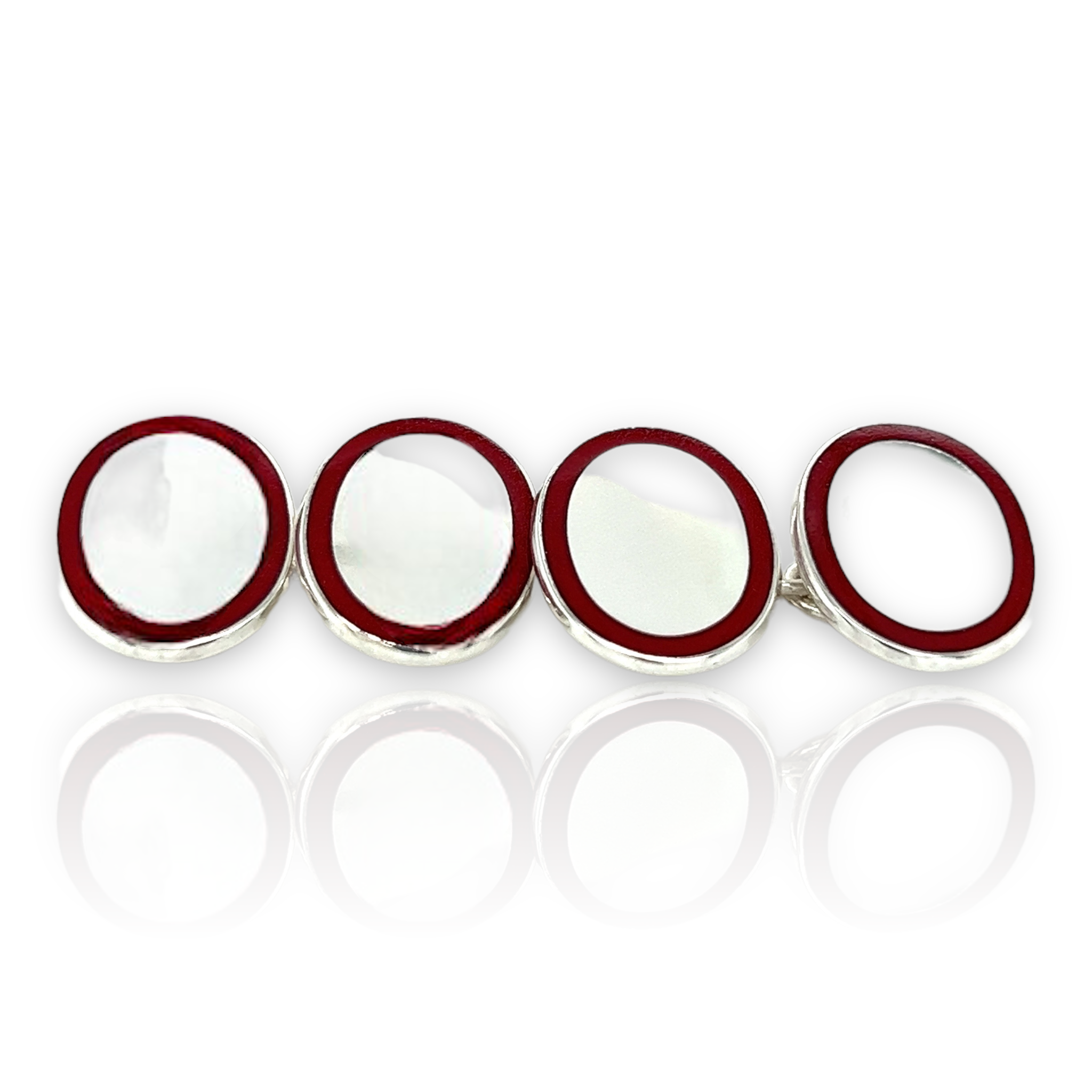 Enamel & Sterling Silver Oval Cufflinks - Wildsmith Jewellery Cufflinks