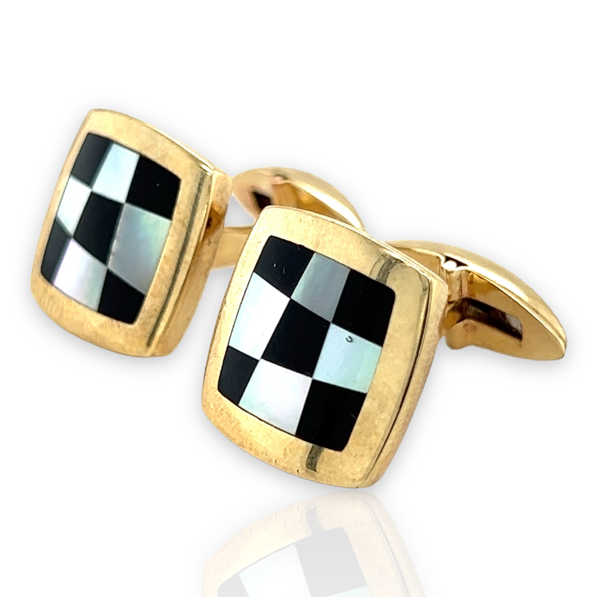 Onyx & Mother of Pearl Chequered Cufflinks - Wildsmith Jewellery Cufflinks