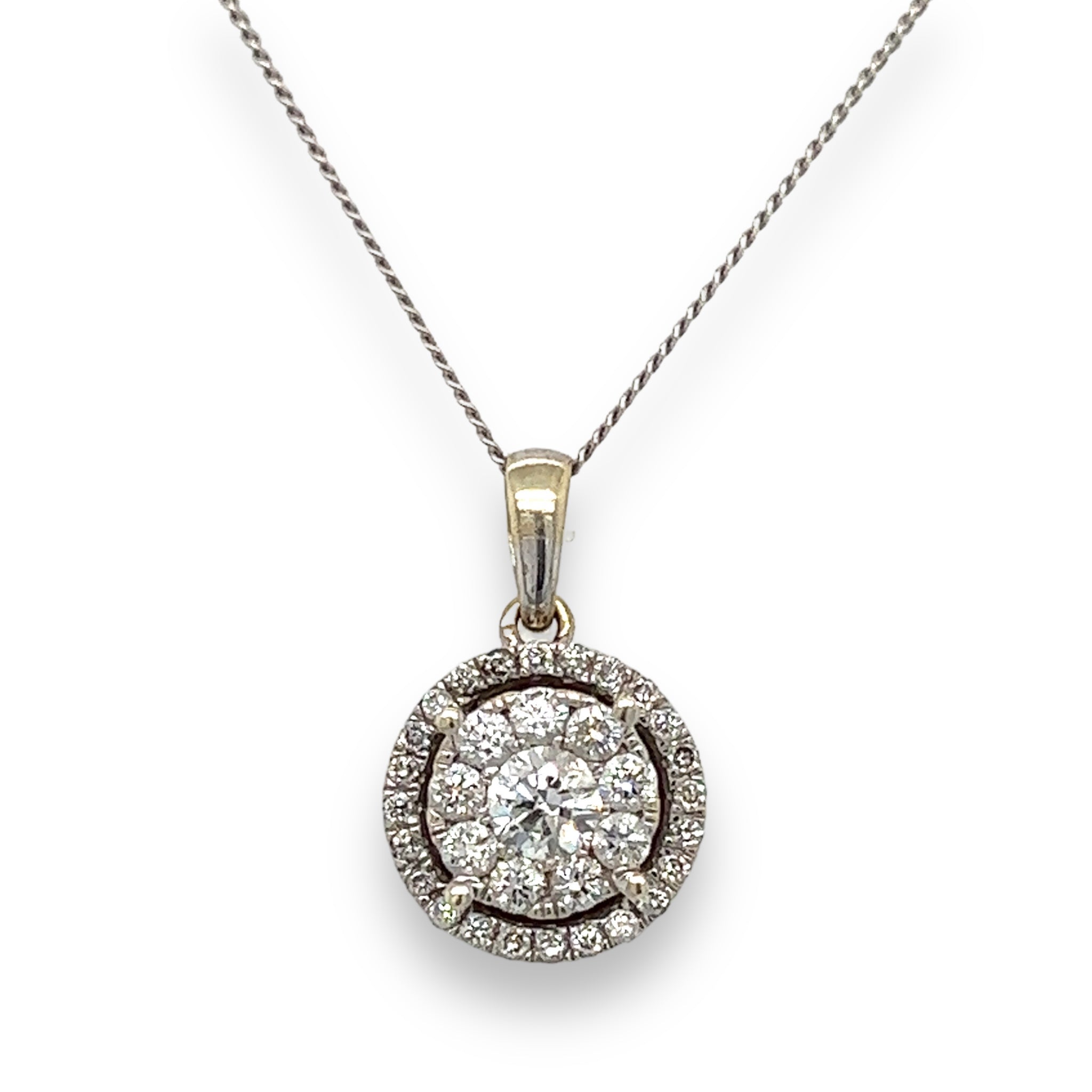 White Gold & Diamond Cluster Pendant - Wildsmith Jewellery Pendant