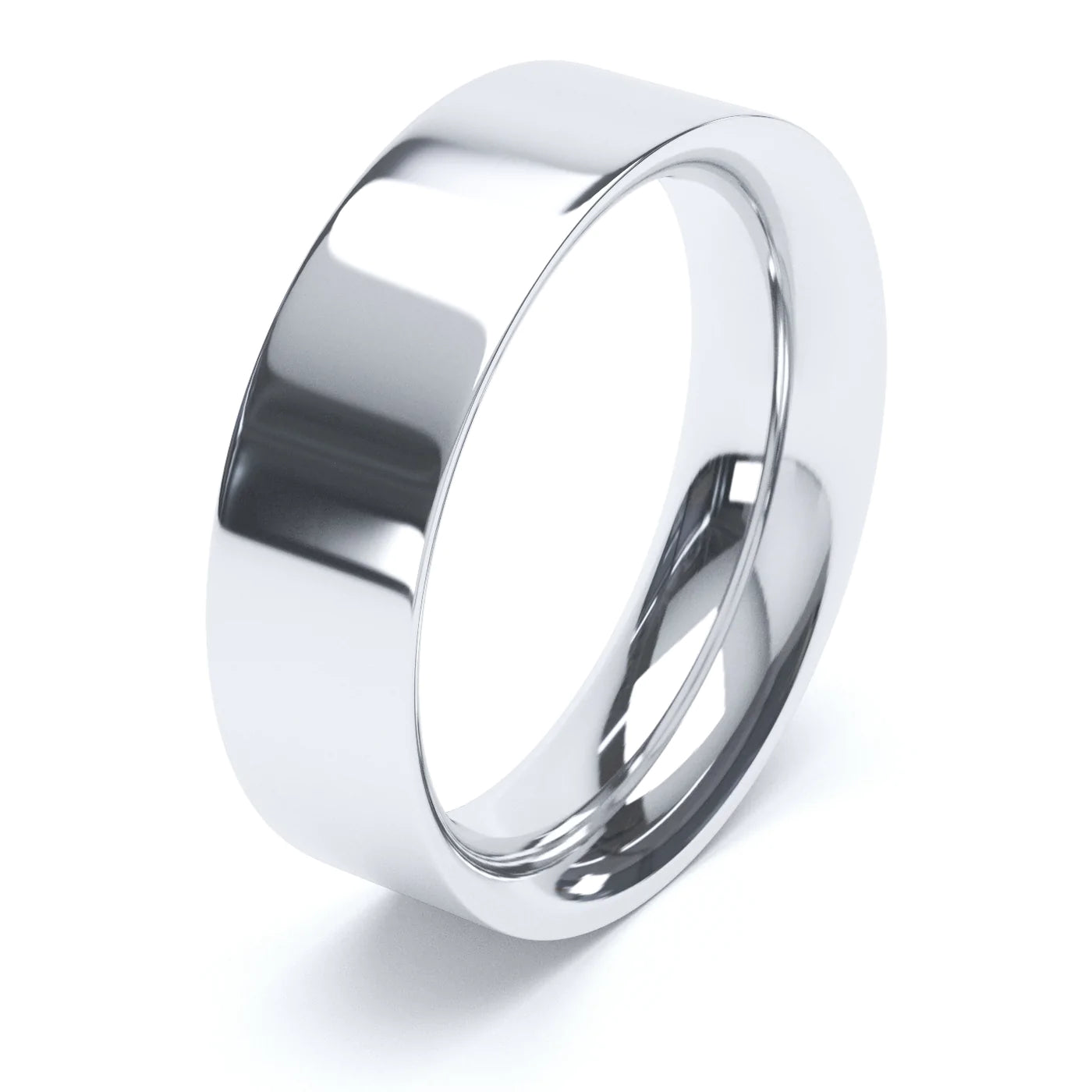 Flat Court White Gold Wedding Ring - Wildsmith Jewellery