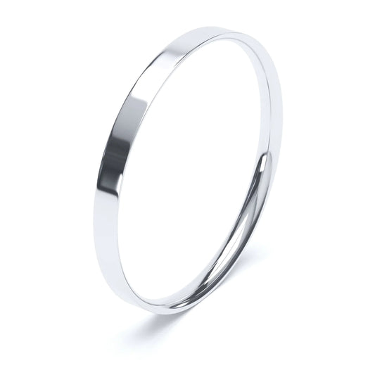 Flat Court Platinum Wedding Ring - Wildsmith Jewellery