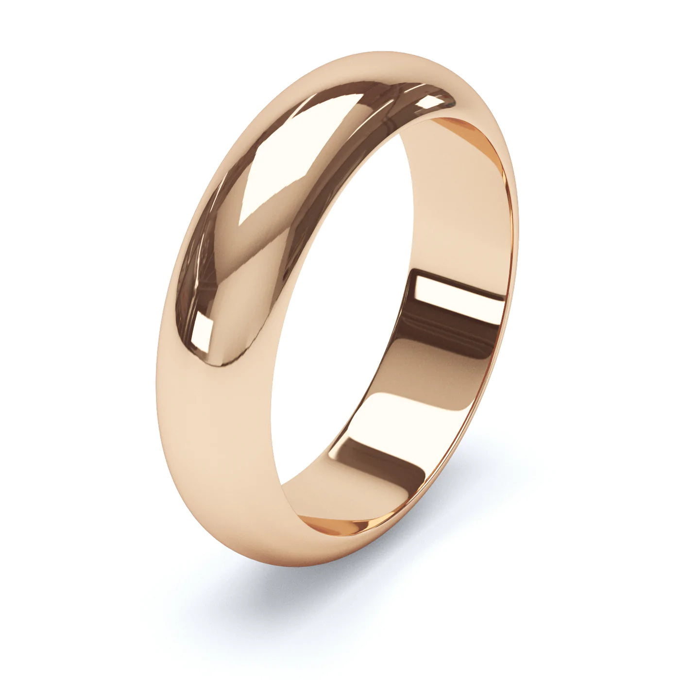 D Shaped Rose Gold Wedding Ring - Wildsmith Jewellery