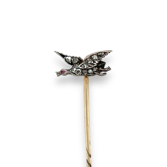 Edwardian Diamond Duck Stickpin - Wildsmith Jewellery Stickpins