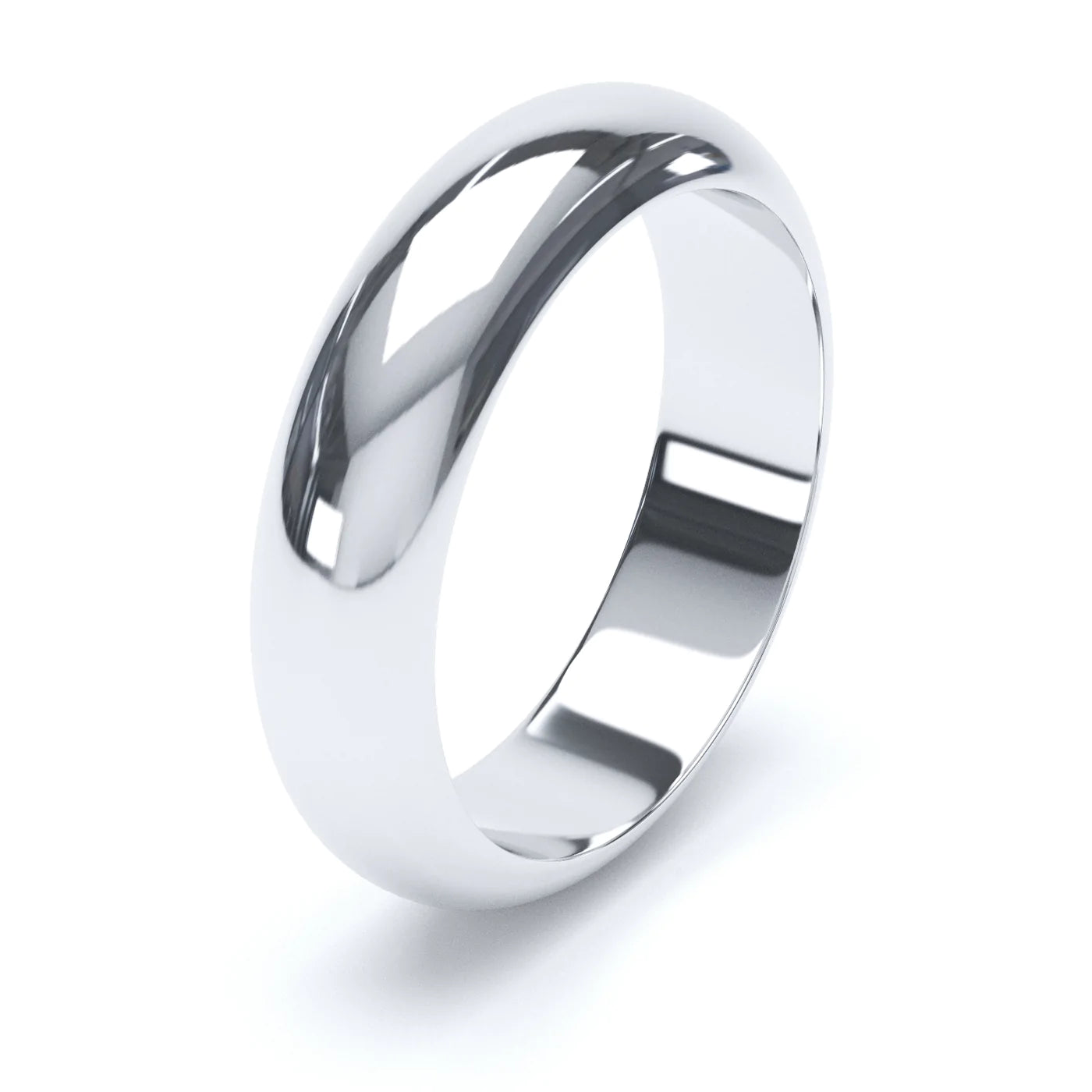 D Shaped White Gold Wedding Ring - Wildsmith Jewellery