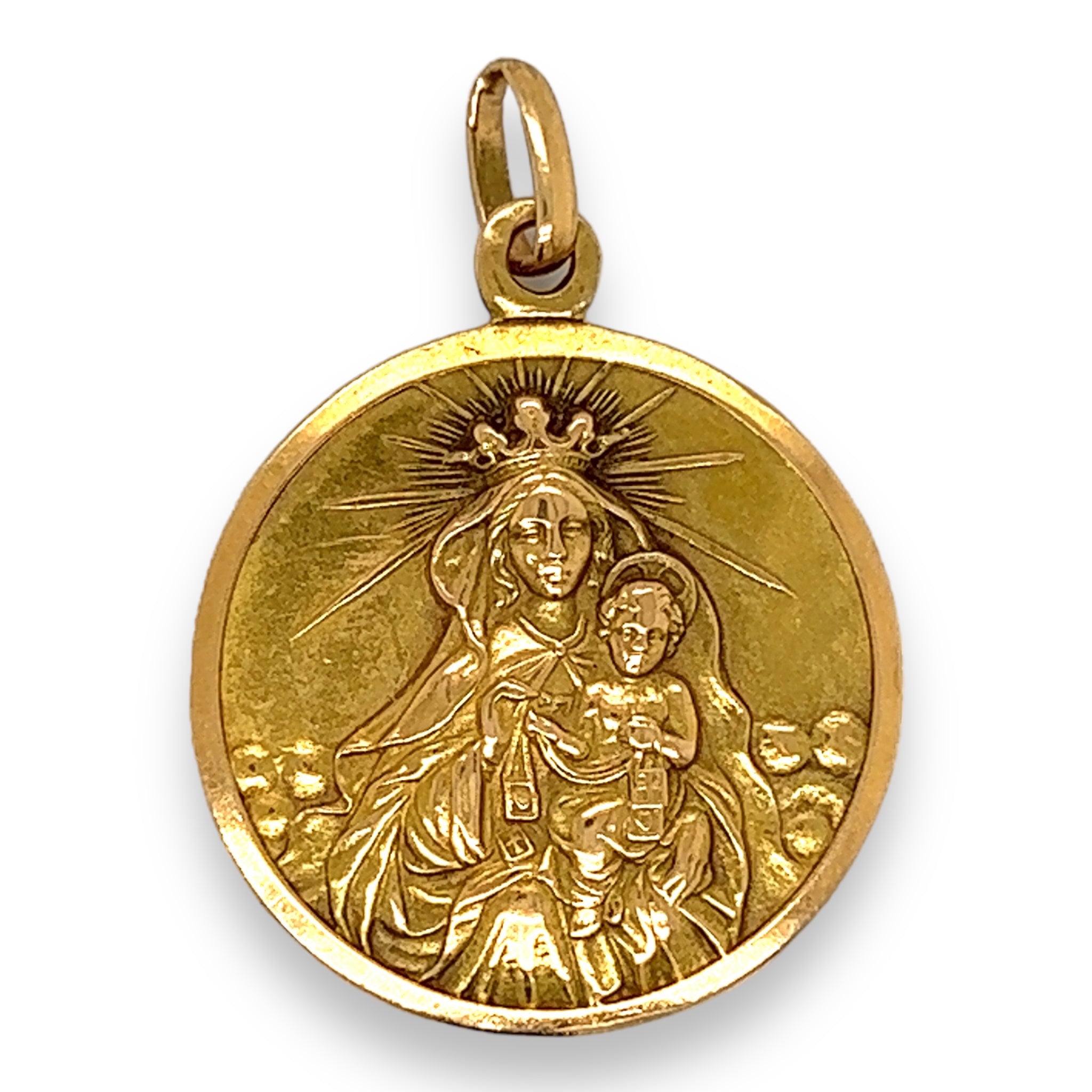 18ct Yellow Gold Virgin Mary & The Sacred Heart Pendant - Wildsmith Jewellery Charms & Pendants