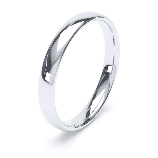 Court Shaped White Gold Wedding Ring - Wildsmith Jewellery