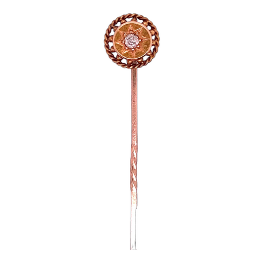 Victorian 15ct Gold Diamond Stickpin - Wildsmith Jewellery Stickpins