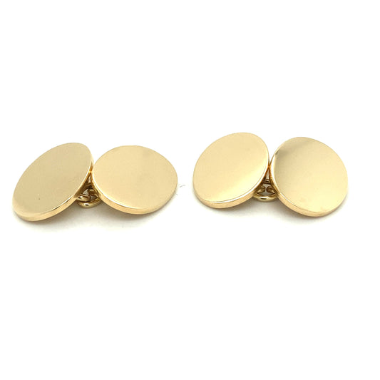 9ct Gold Oval Cufflinks - Wildsmith Jewellery Cufflinks