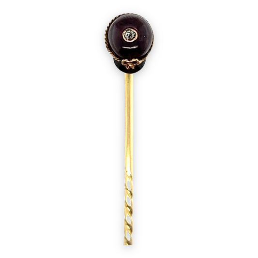 Garnet & Diamond Jockey Cap Stickpin - Wildsmith Jewellery Stickpins