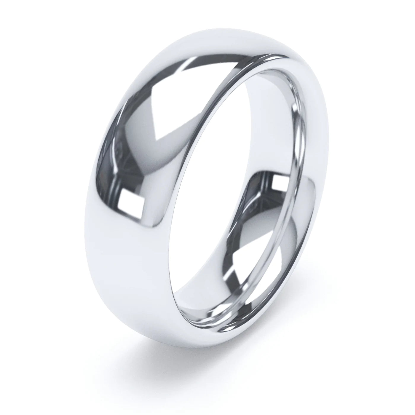 D Shaped Platinum Wedding Ring - Wildsmith Jewellery