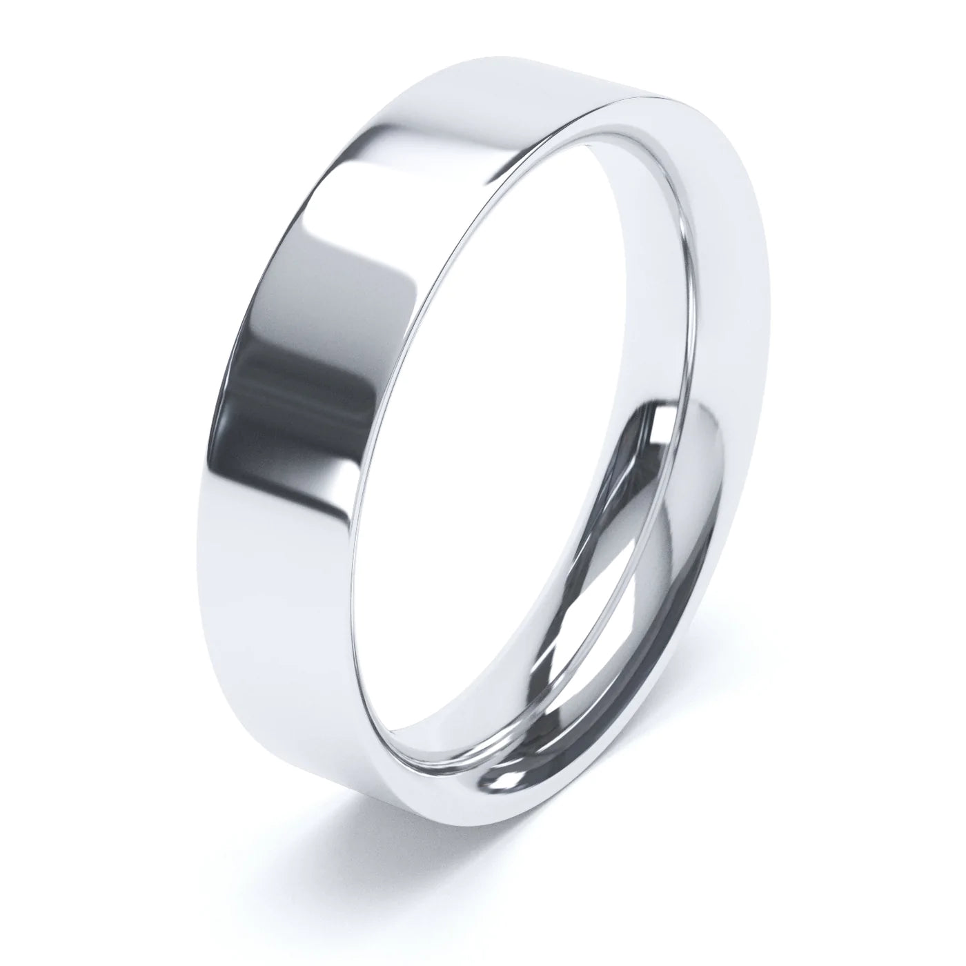 Flat Court White Gold Wedding Ring - Wildsmith Jewellery