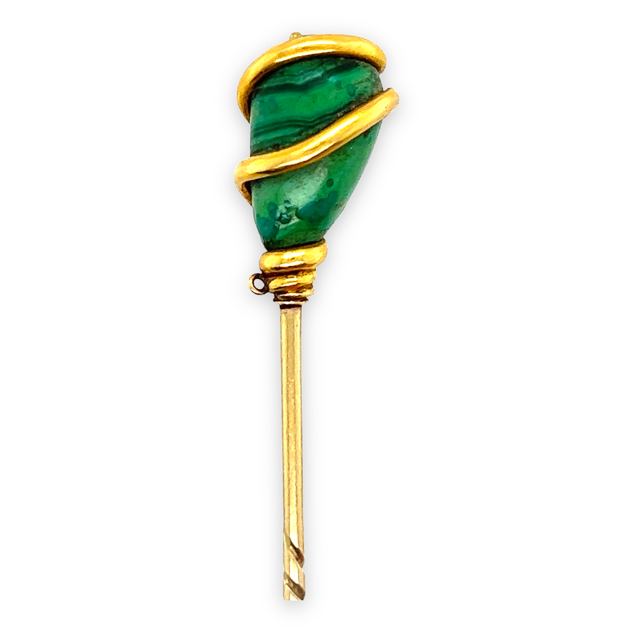 Victorian Malachite Snake Stickpin - Wildsmith Jewellery Stickpins