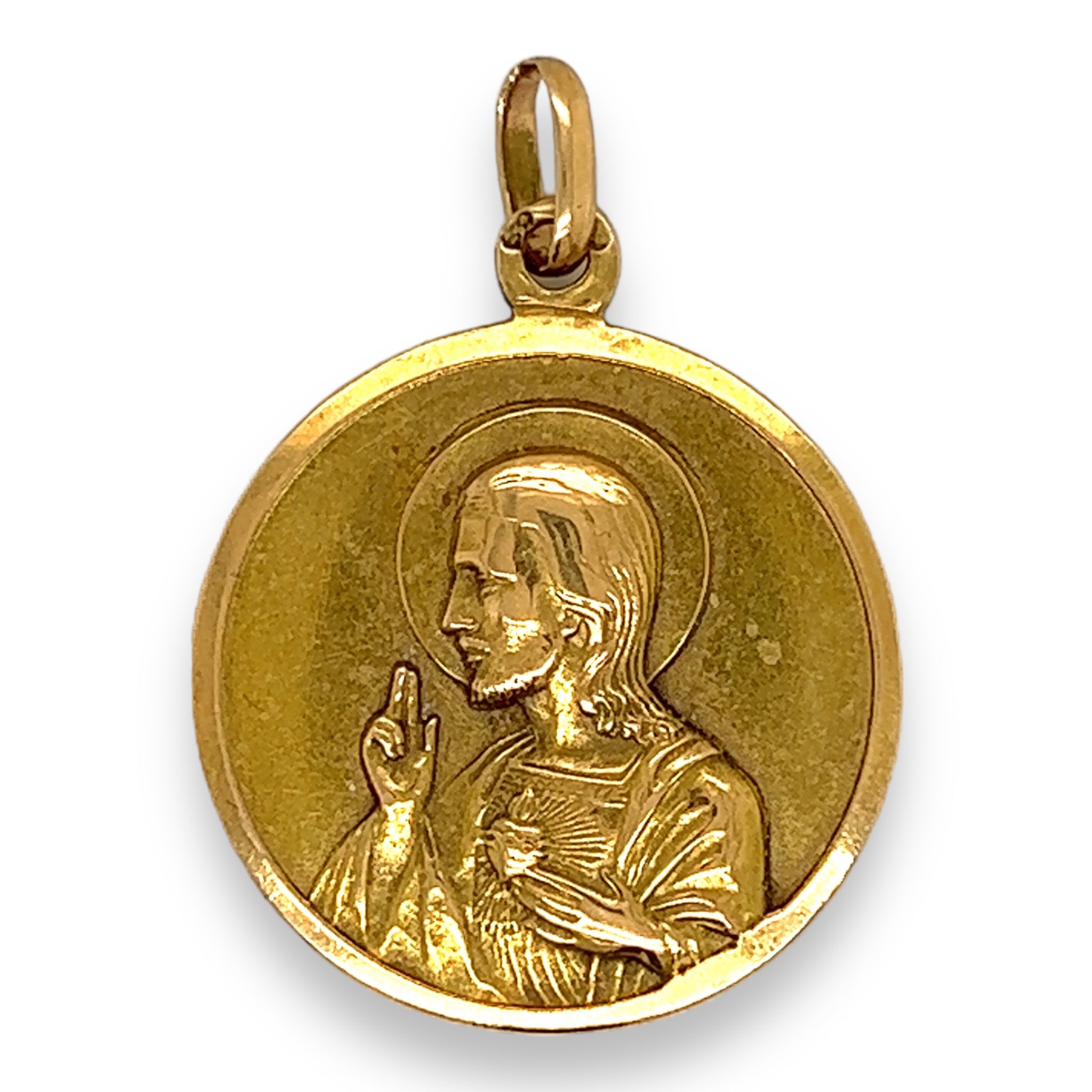 18ct Yellow Gold Virgin Mary & The Sacred Heart Pendant - Wildsmith Jewellery Charms & Pendants