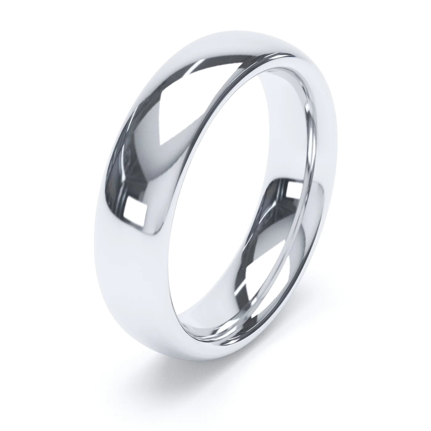Court Shaped White Gold Wedding Ring - Wildsmith Jewellery
