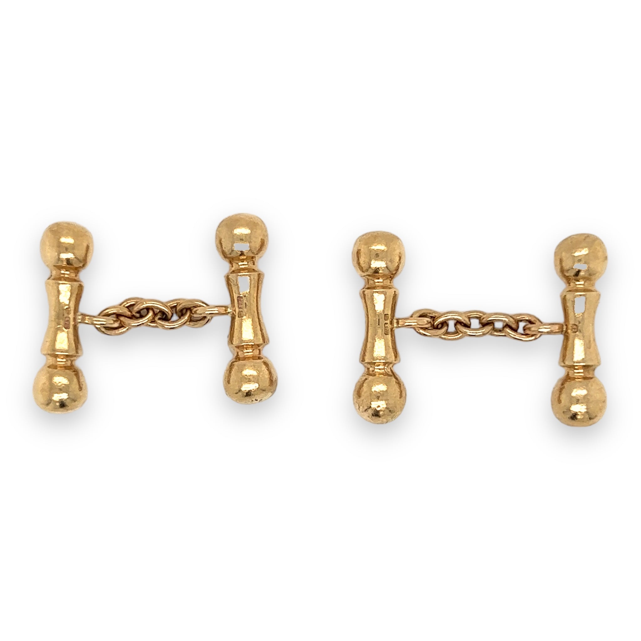 9ct Yellow Gold Dumbbell Cufflinks - Wildsmith Jewellery Cufflinks