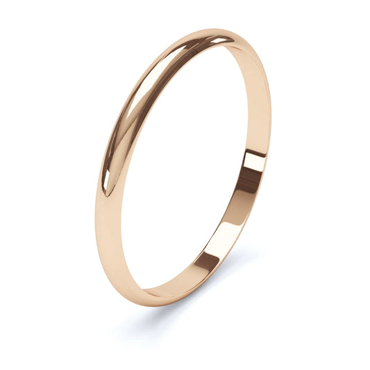 D Shaped Rose Gold Wedding Ring - Wildsmith Jewellery