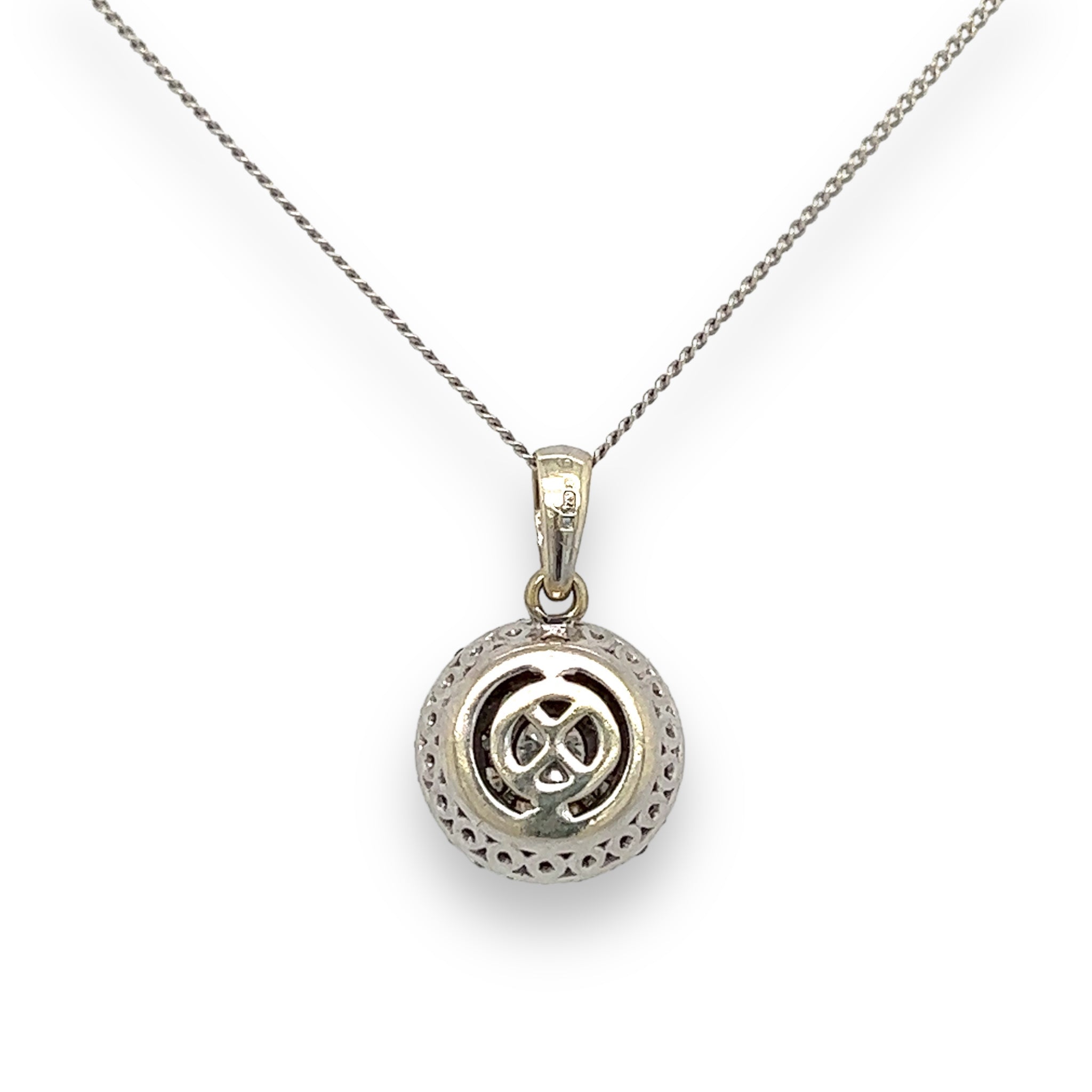 White Gold & Diamond Cluster Pendant - Wildsmith Jewellery Pendant