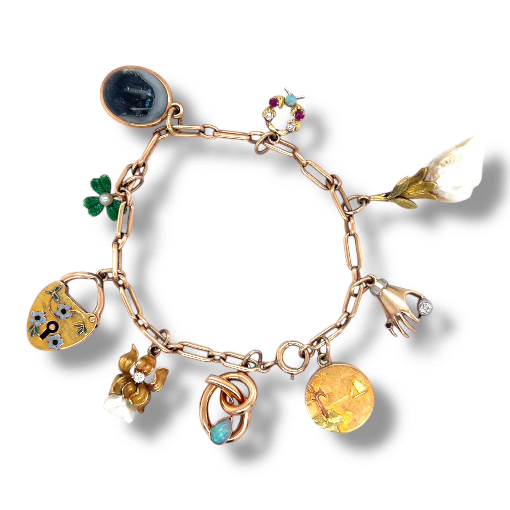Antique Gold Charm Bracelet