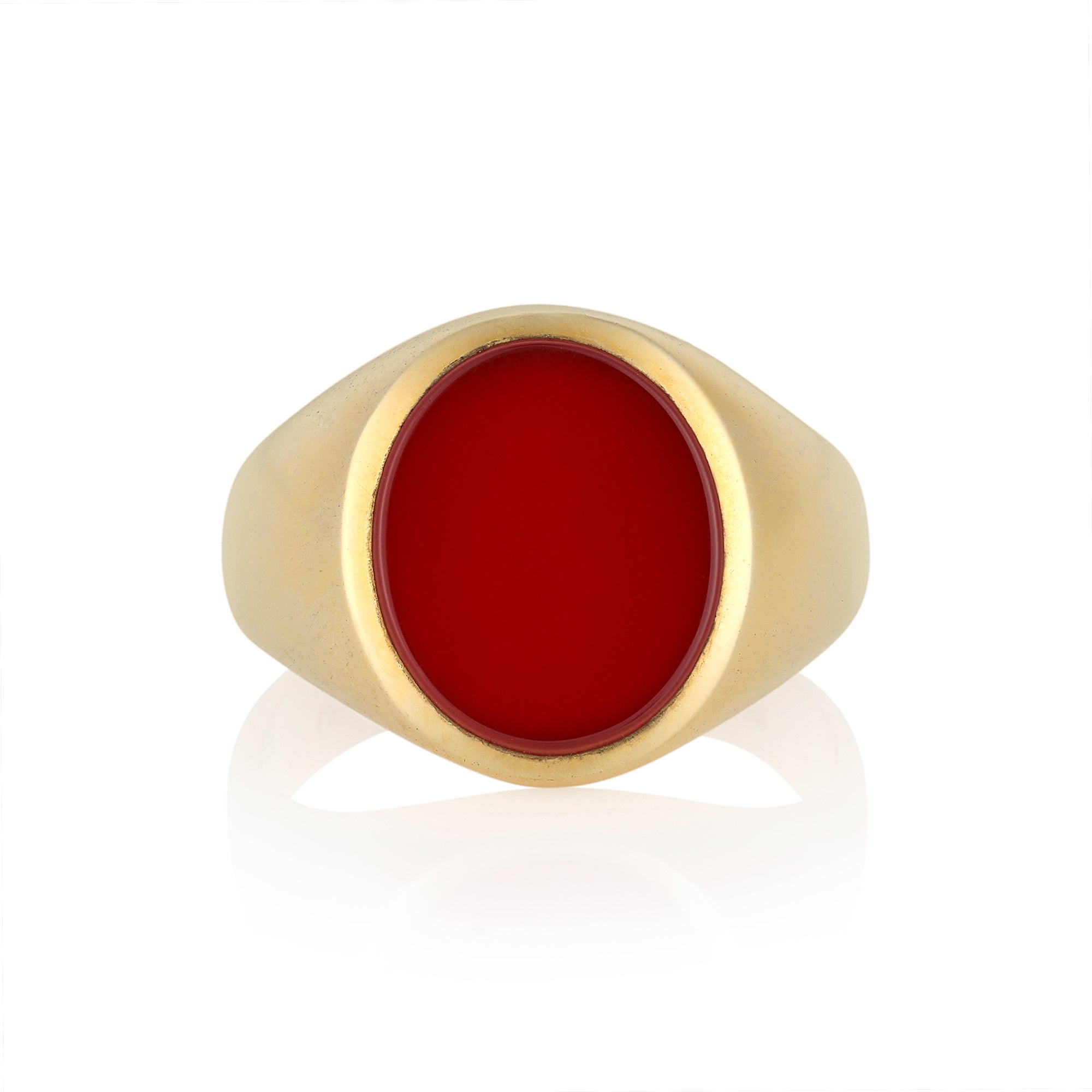 10 x 8mm Carnelian Oxford Oval Signet Ring