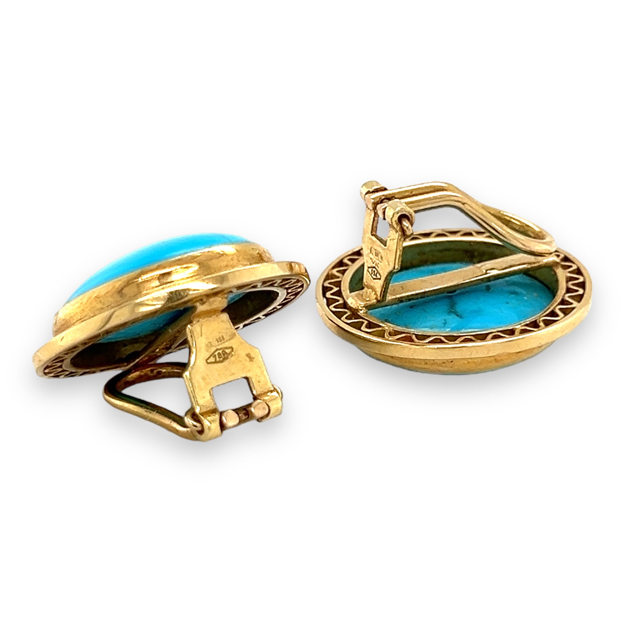 18ct Gold & Turquoise Earrings - Wildsmith Jewellery