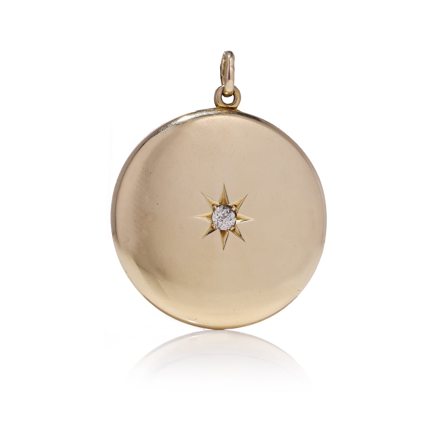 14ct Gold & Diamond Round Locket