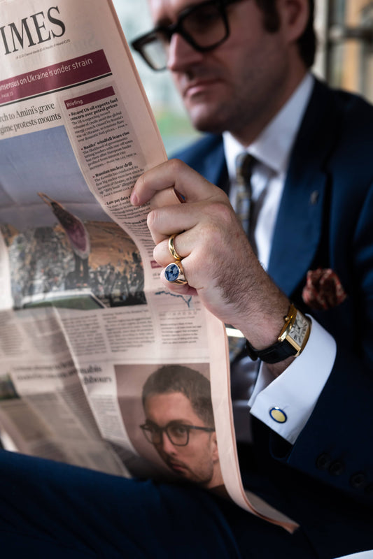 Yellow & Blue Enamel Sterling Silver Cufflinks - Wildsmith Jewellery