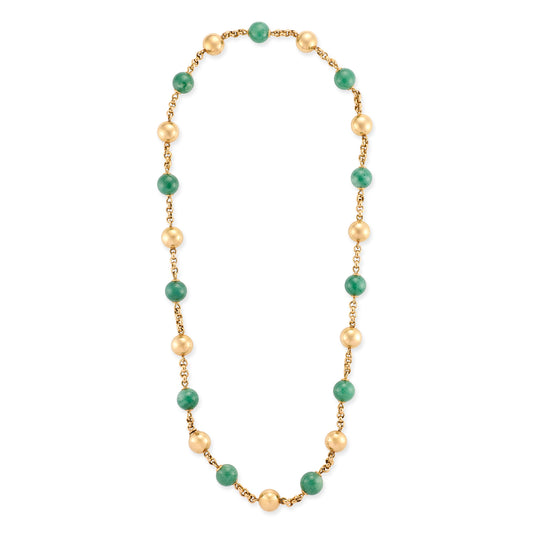 1970’s 18ct Gold & Green Quartz Necklace - Wildsmith Jewellery