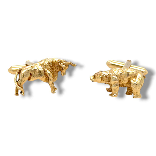 Gold Bull & Bear Cufflinks