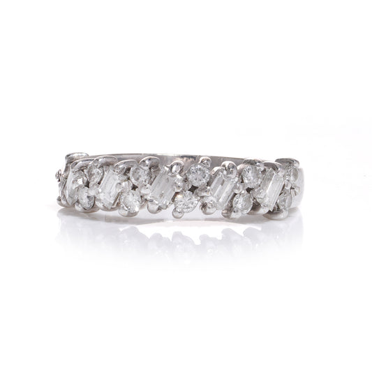 Mixed Cut Diamond 1/2 Eternity Ring - Wildsmith Jewellery