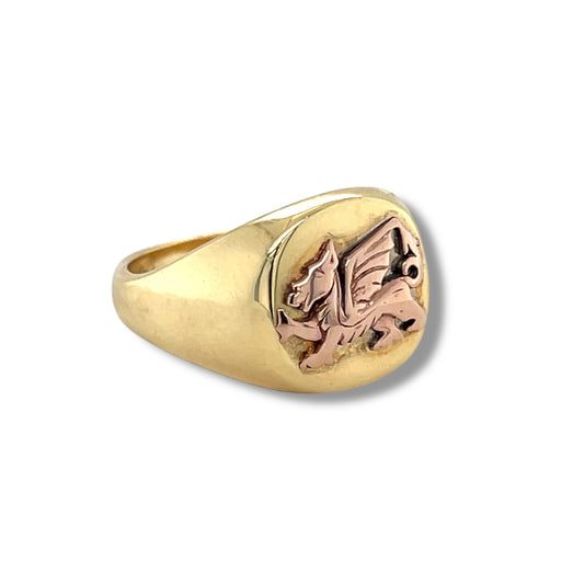 18ct Gold Dragon Signet Ring