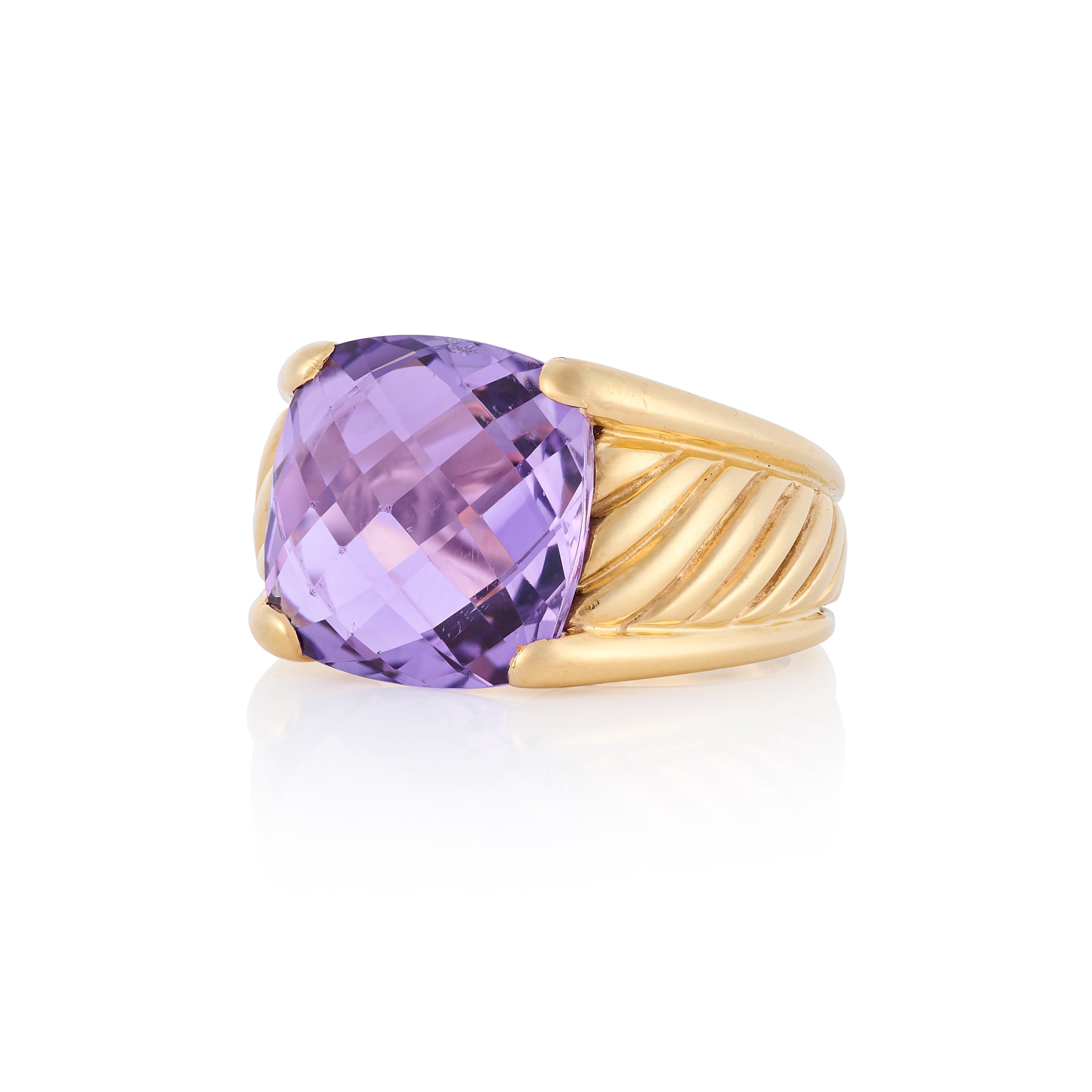 18ct Gold and Silver Amethyst Ring by David Yurman - Wildsmith Jewellery