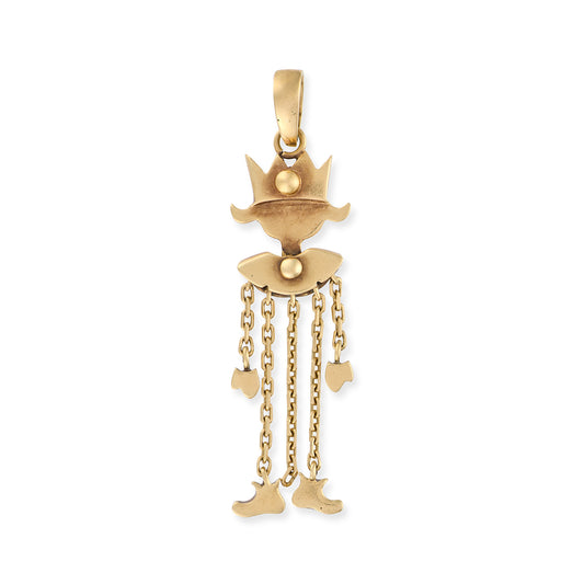 Vintage Gold Clown Pendant - Wildsmith Jewellery