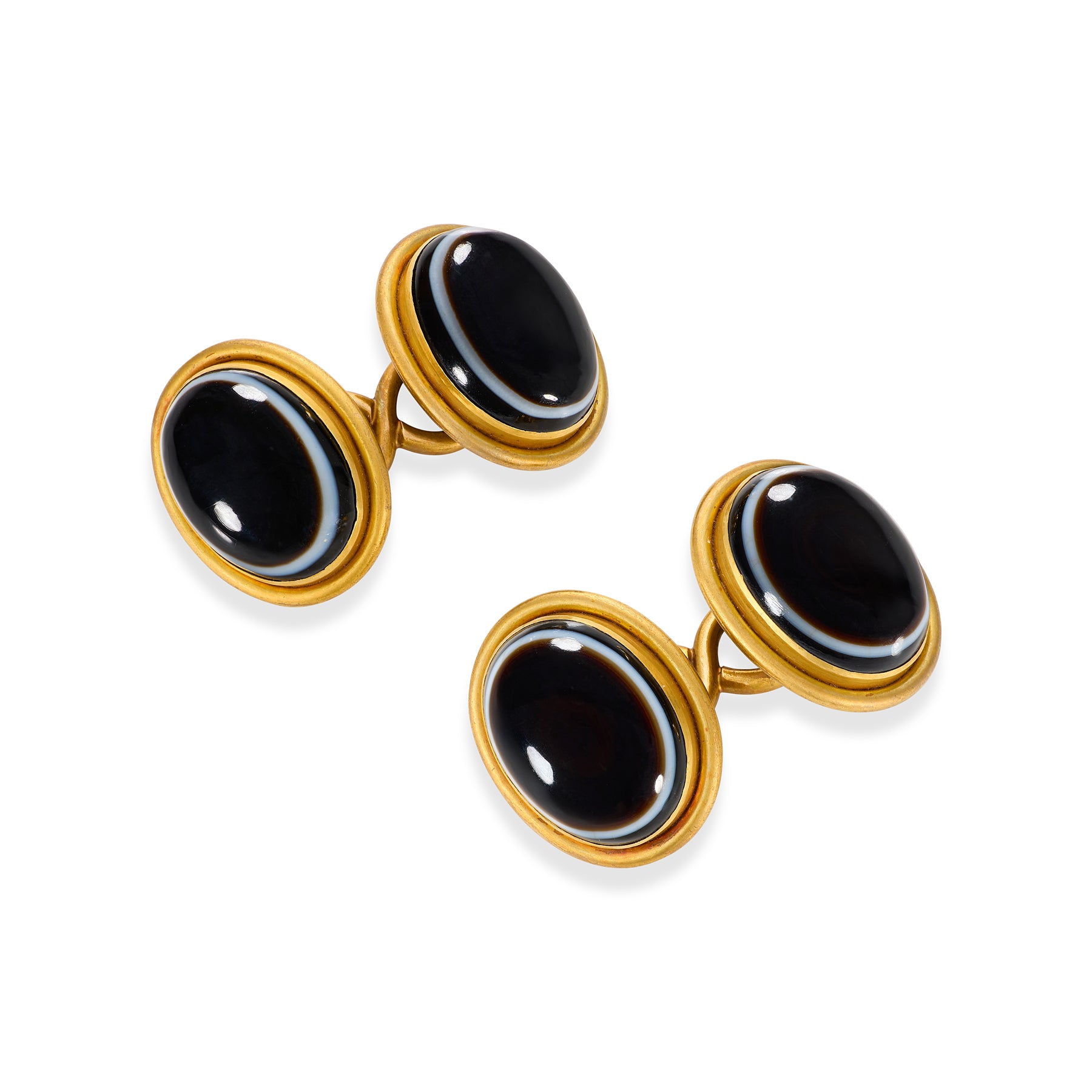 Antique 18ct Bullseye Agate Dress Set