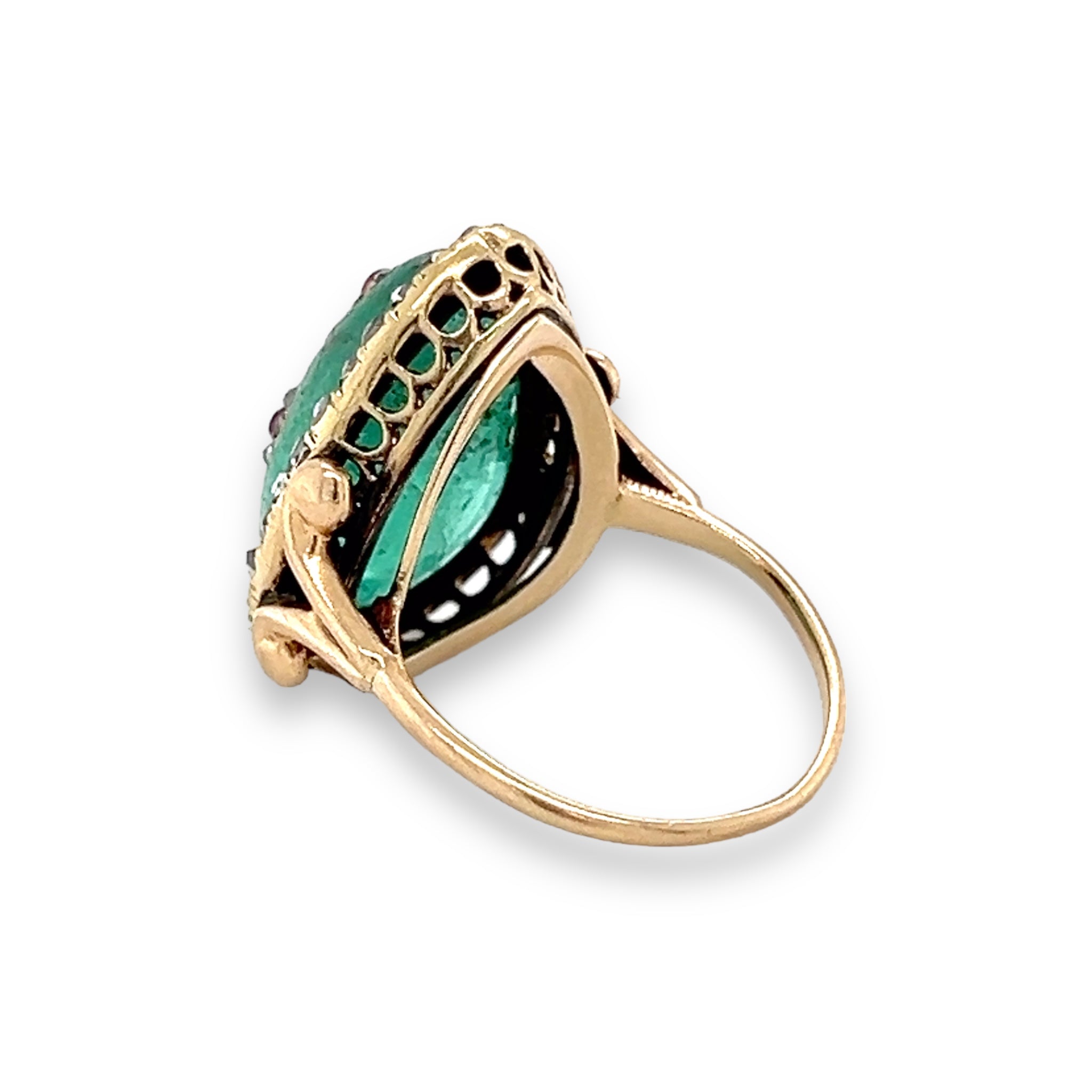 Carved hot sale emerald ring