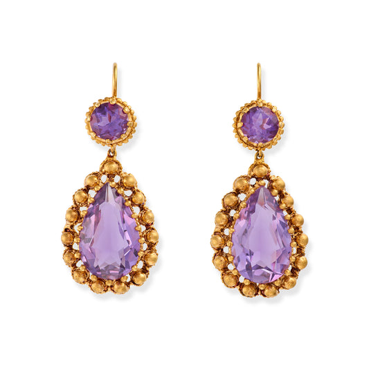 Victorian Amethyst Drop Earrings - Wildsmith Jewellery
