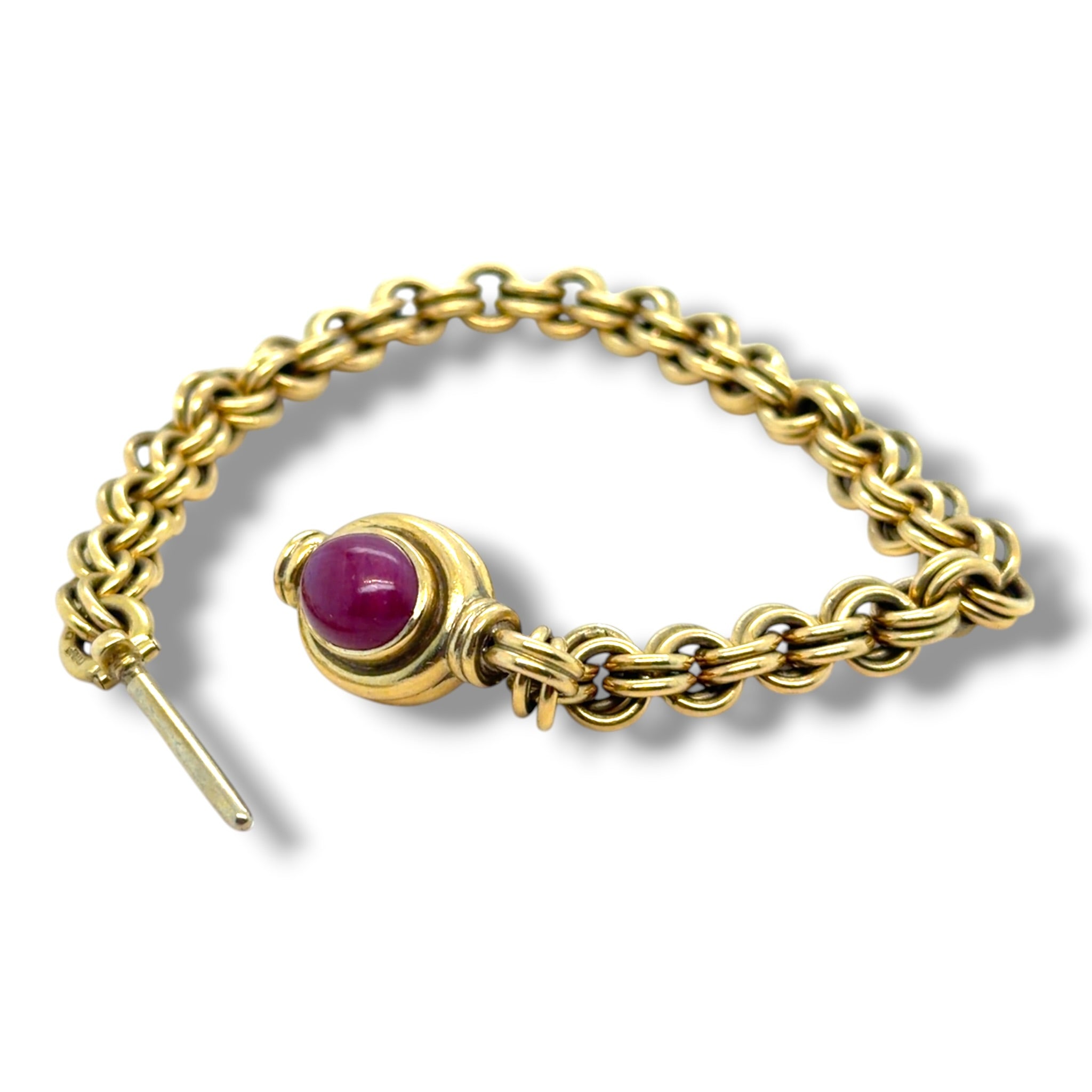 Vintage 18ct Gold Ruby & Emerald Bracelet
