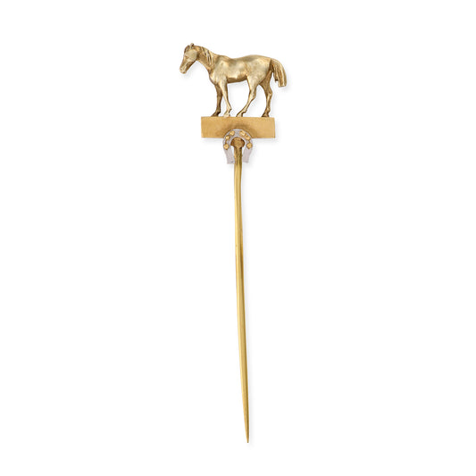 Antique 18ct Gold Horse Stickpin