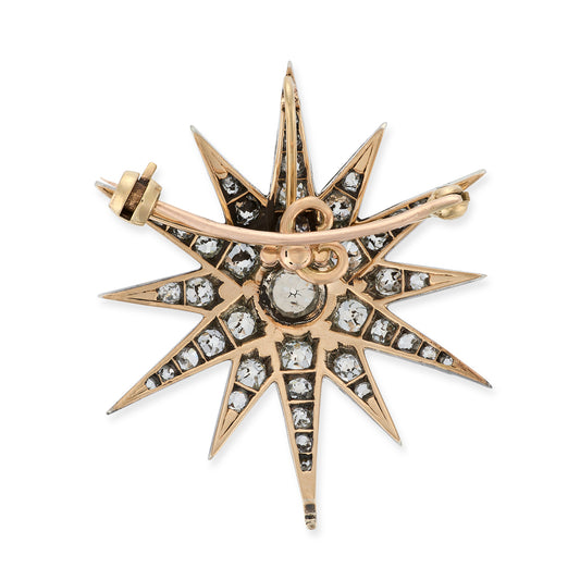Victorian Diamond Star Brooch / Pendant - Wildsmith Jewellery