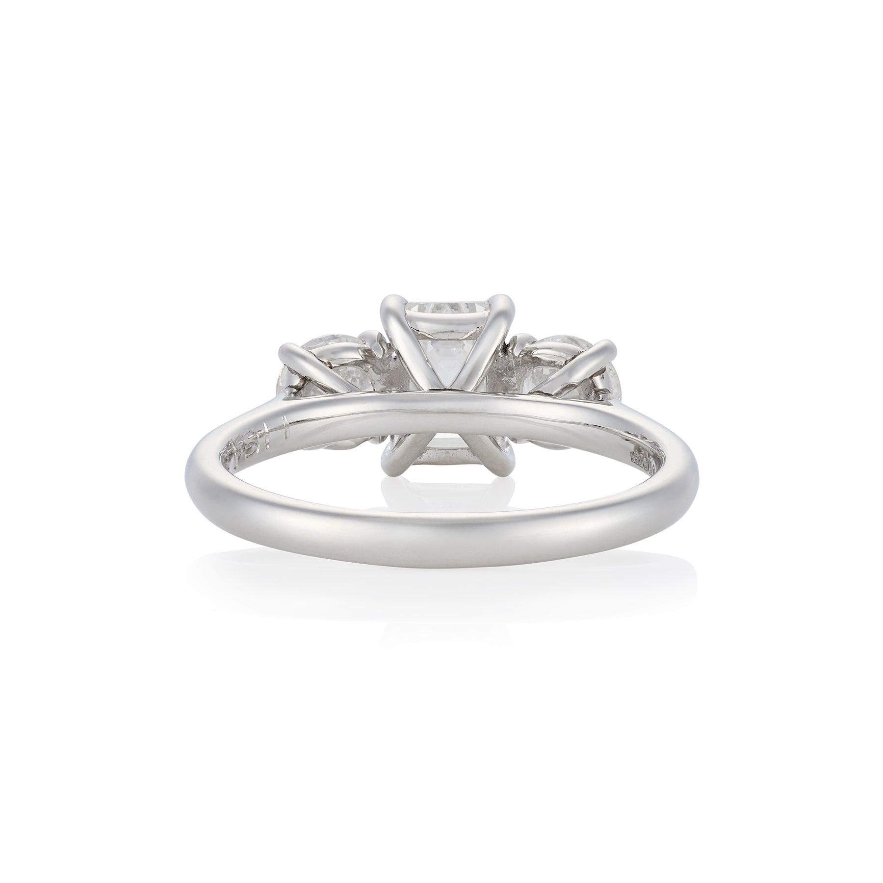 1.1ct GIA Certified Emerald & Brilliant Cut Diamond Three Stone Ring - Wildsmith Jewellery