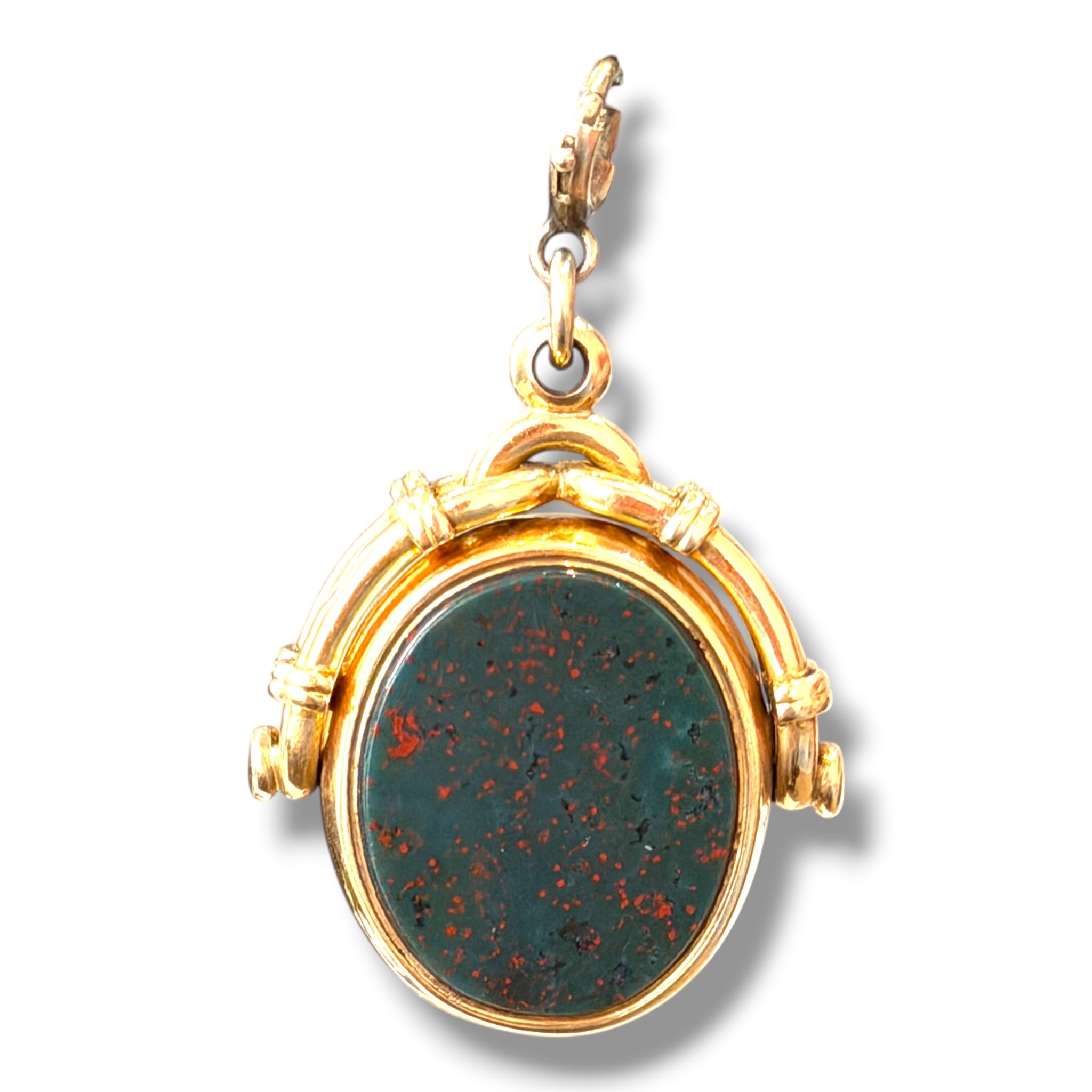 Victorian 18ct Gold Bloodstone & Carnelian Swivel Fob - Wildsmith Jewellery